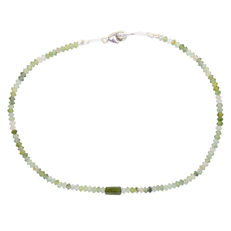 Faceted Green Tourmaline Bead Bracelet