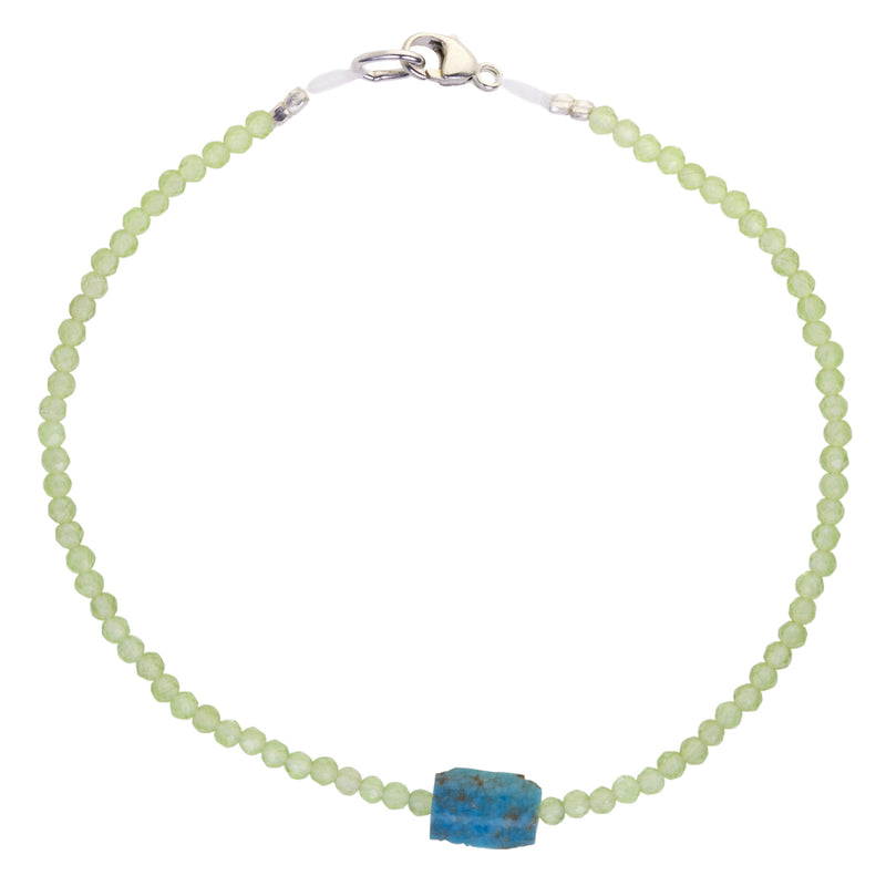 Faceted Peridot and Turquoise Bracelet