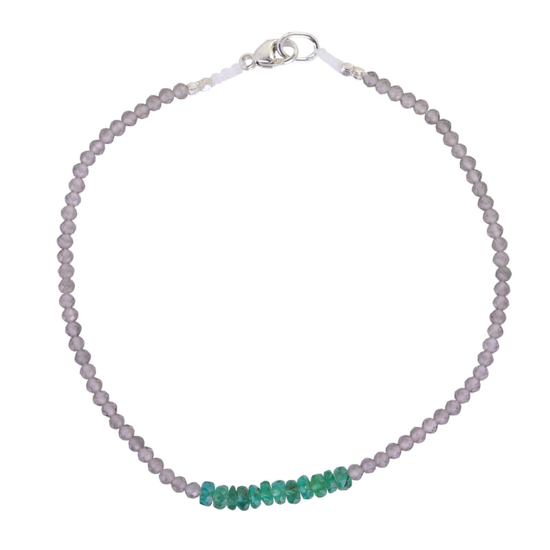 Margaret Solow Gray Moonstone and Emerald Bracelet | Quadrum Gallery
