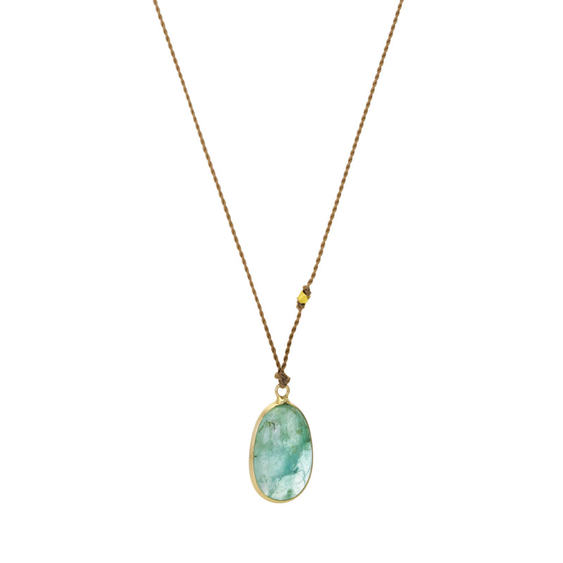 Margaret Solow Smooth Oval Emerald Pendant Necklace | Quadrum Gallery