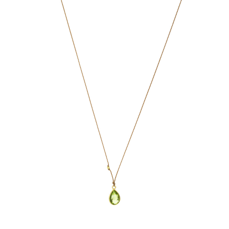 Margaret Solow Faceted Teardrop Peridot Pendant Necklace | Quadrum Gallery