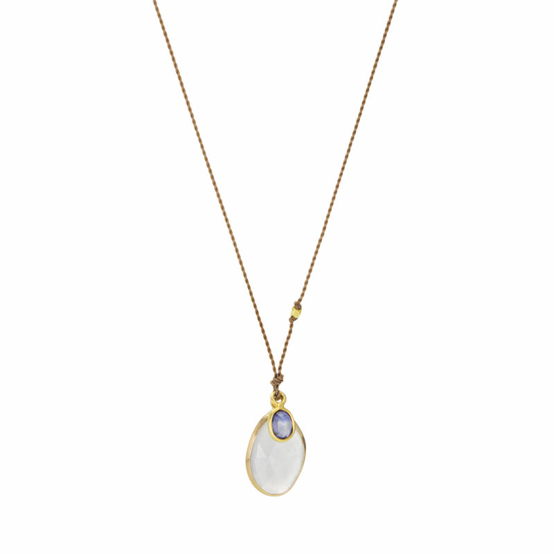 Margaret Solow Aquamarine and Sapphire Pendant Necklace | Quadrum Gallery