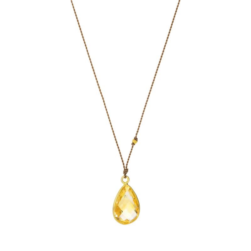 Margaret Solow Teardrop Citrine Pendant Necklace | Quadrum Gallery