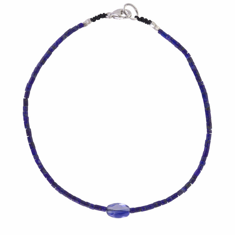 Margaret Solow Heishi Lapis & Kyanite Beaded Bracelet | Quadrum Gallery