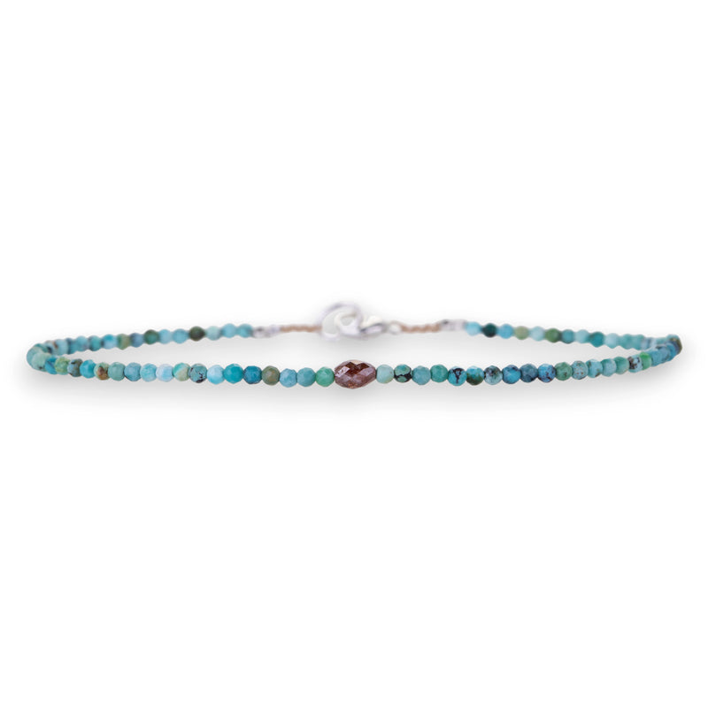 Margaret Solow Faceted Turquoise and Rustic Diamond Bead Bracelet | Quadrum Gallery