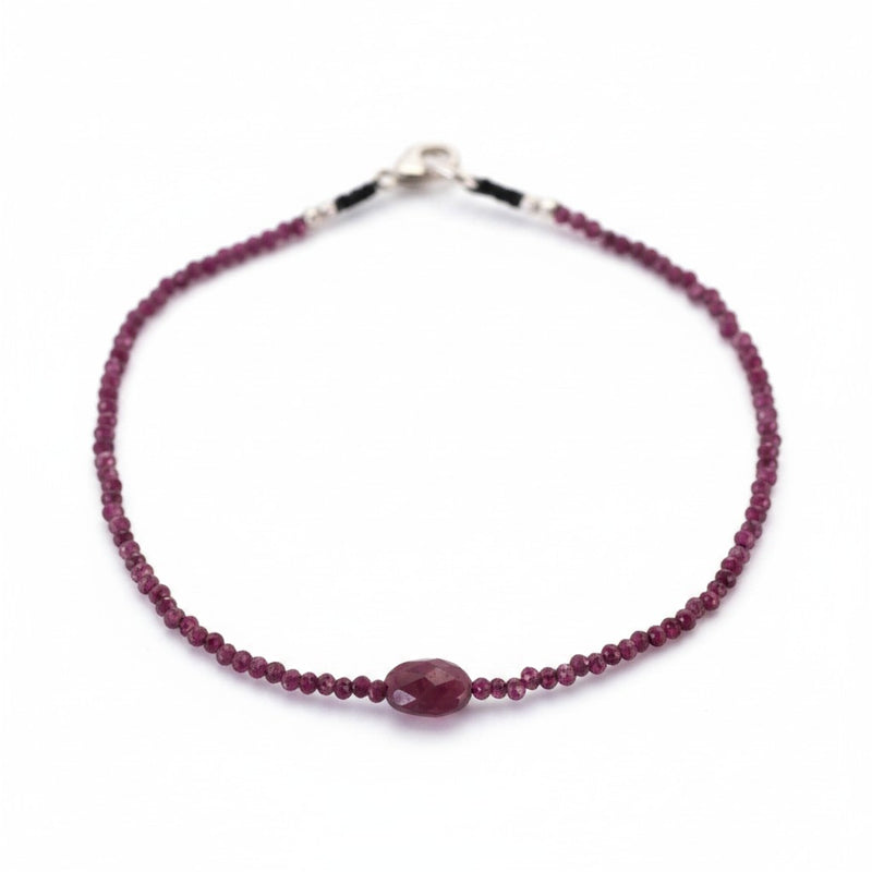 Margaret Solow Faceted Deep Red Ruby Beaded Bracelet | Quadrum Gallery