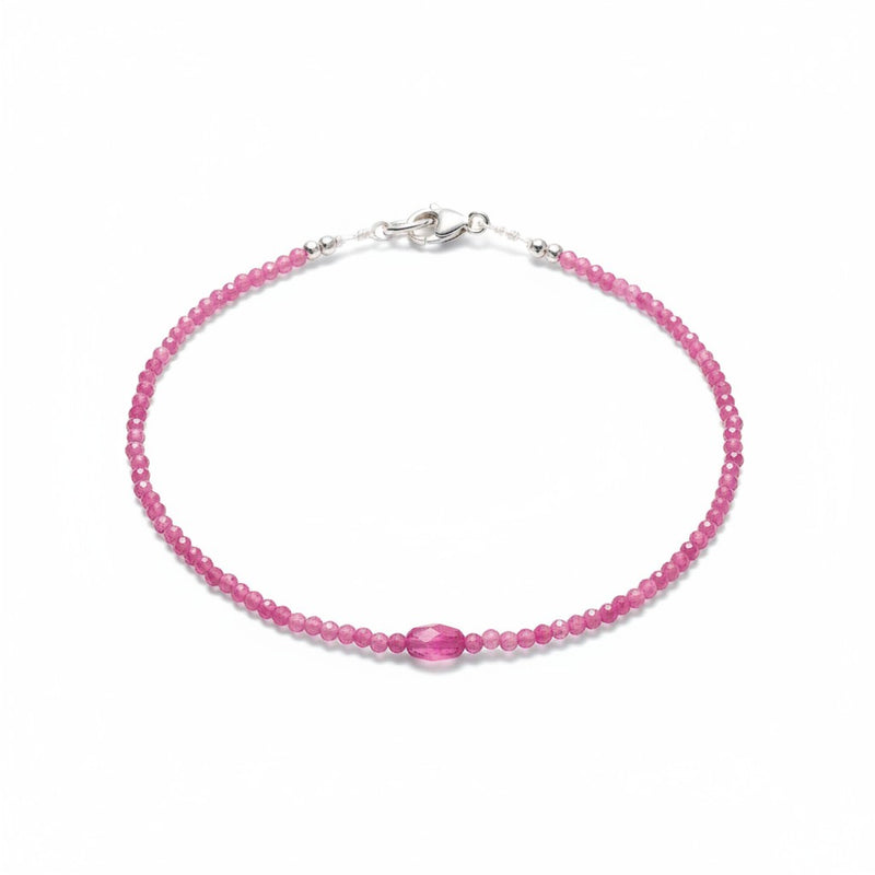 Margaret Solow Faceted Ruby and Pink Tourmaline Beaded Bracelet | Quadrum Gallery
