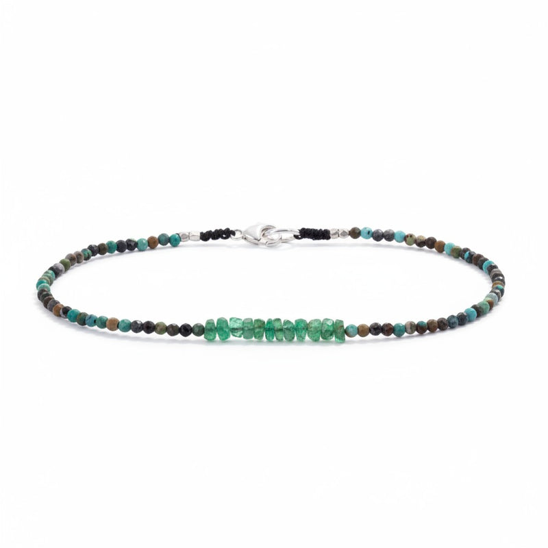 Margaret Solow Faceted Chrysocolla and Emerald Bracelet | Quadrum Gallery