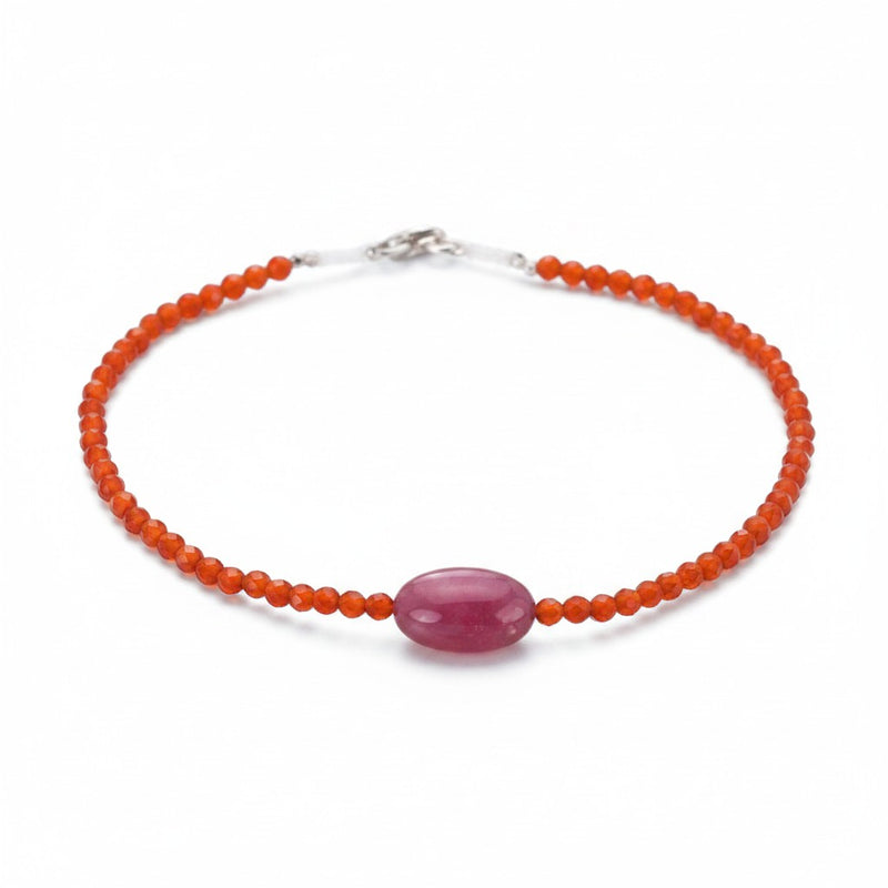 Margaret Solow Faceted Carnelian and Ruby Beaded Bracelet | Quadrum Gallery