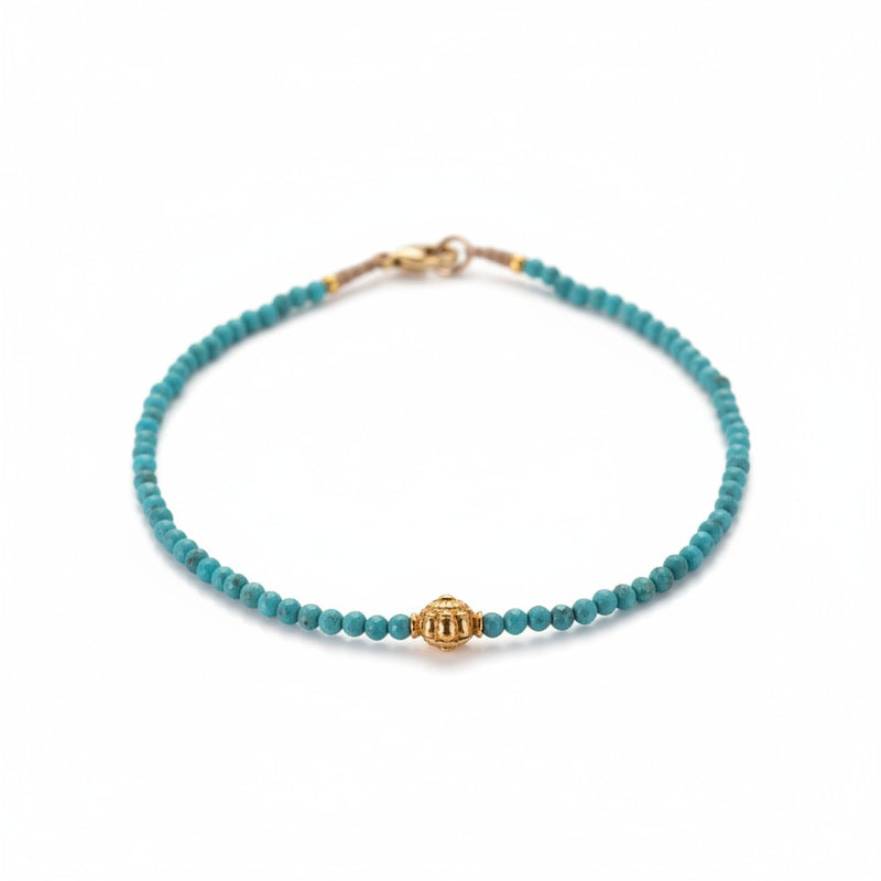 Margaret Solow Faceted Turquoise and 18k Beaded Bracelet | Quadrum Gallery
