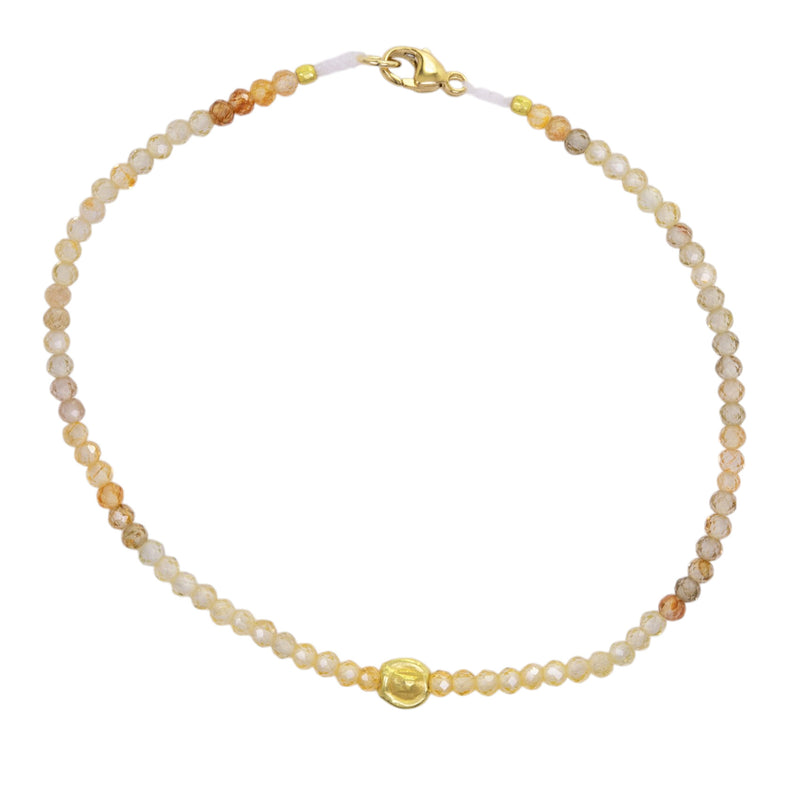 Margaret Solow Faceted Zircon and 18k Yellow Gold Beaded Bracelet | Quadrum Gallery