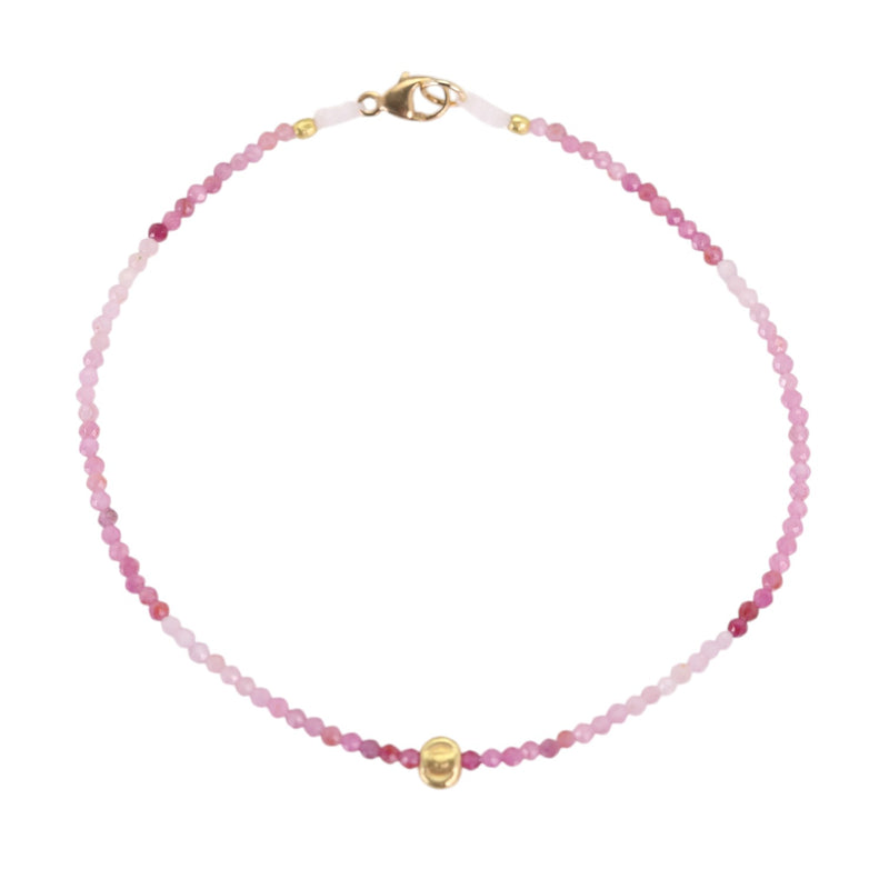 Margaret Solow Faceted Ombre Ruby and 18k Beaded Bracelet | Quadrum Gallery