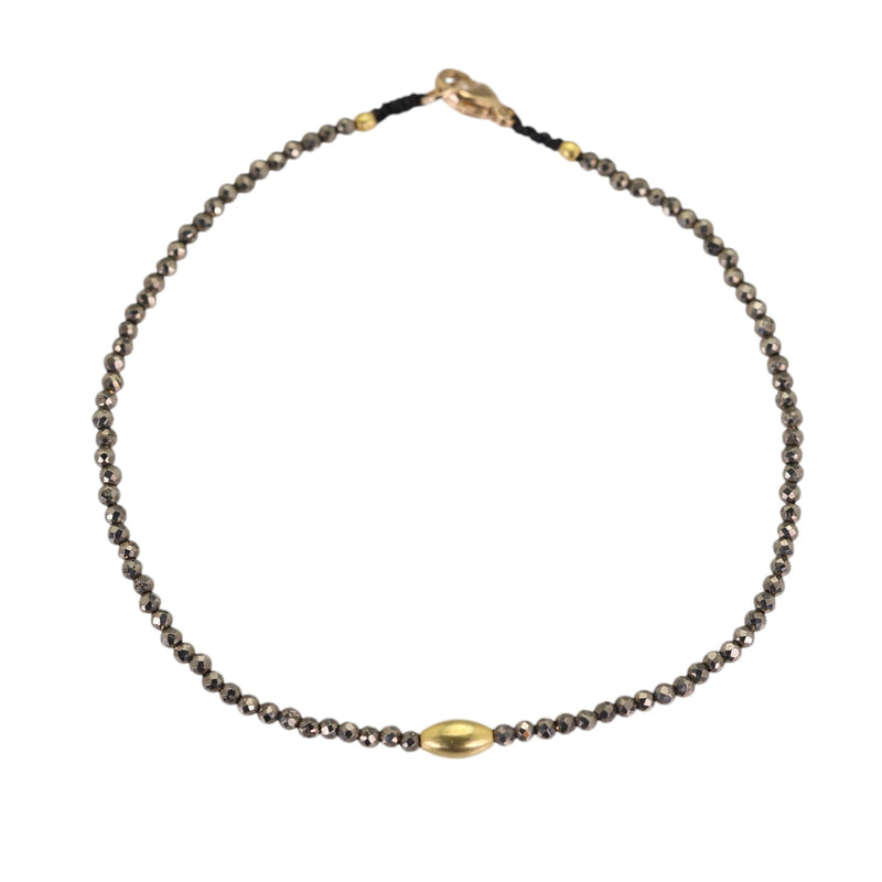 Margaret Solow Faceted Pyrite and 18k Bead Bracelet | Quadrum Gallery