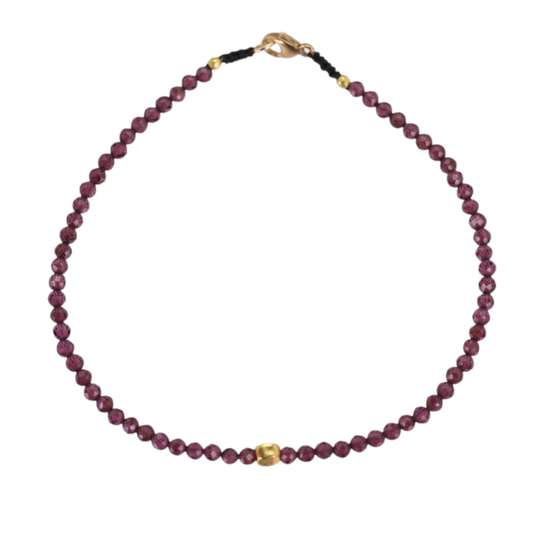 Margaret Solow Faceted Garnet and 18k Beaded Bracelet | Quadrum Gallery