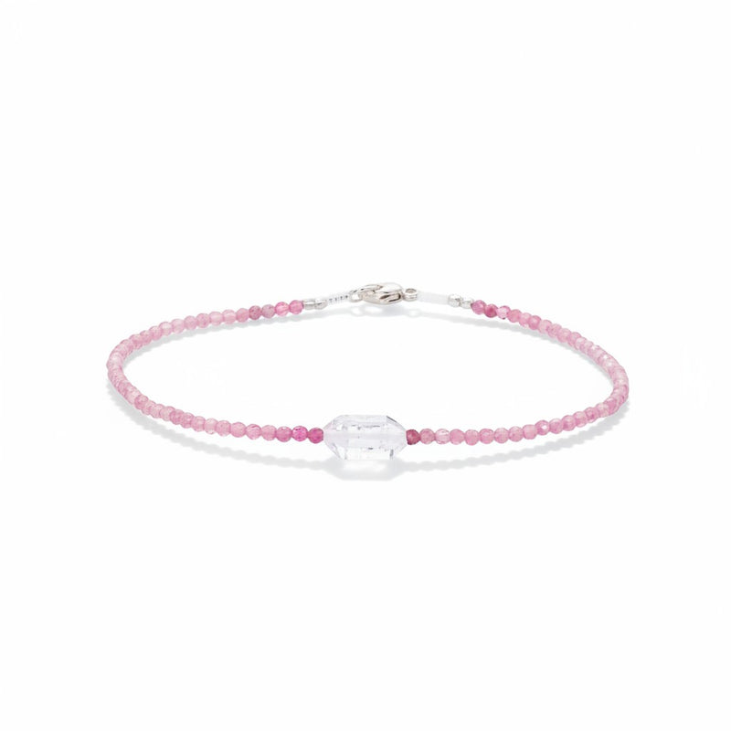 Margaret Solow Pink Tourmaline and Herkimer Bracelet | Quadrum Gallery