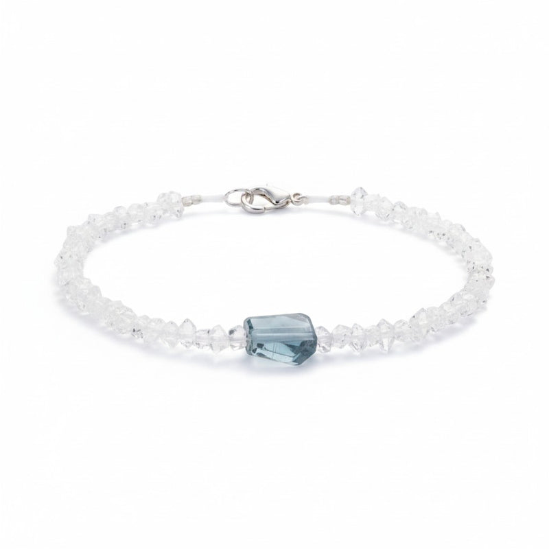 Margaret Solow Herkimer Quartz Bracelet with Tourmaline Bracelet | Quadrum Gallery