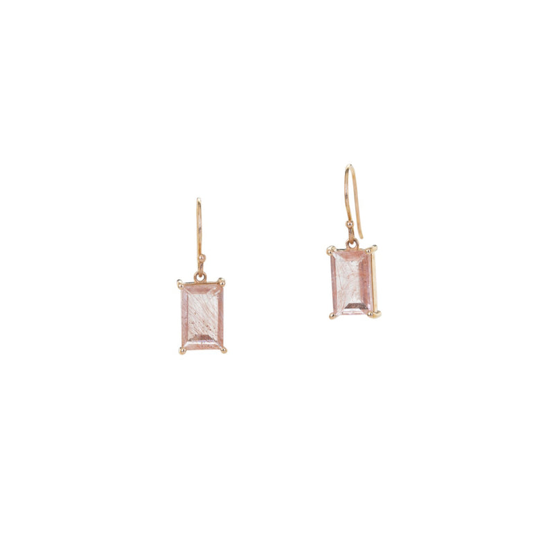 Margaret Solow Rectangular Rutilated Quartz Drop Earrings | Quadrum Gallery