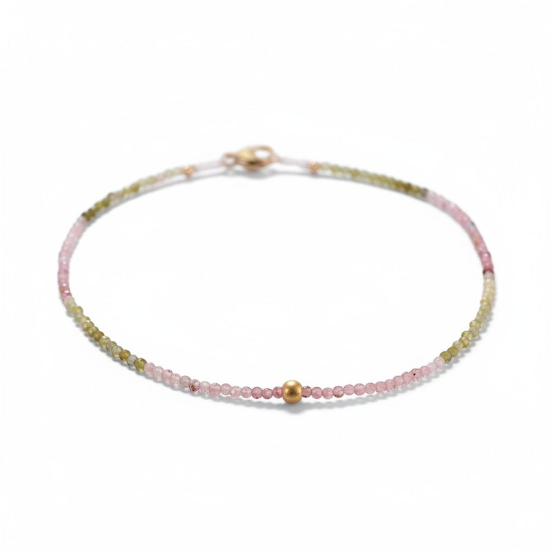 Margaret Solow Multicolored Tourmaline and 18k Beaded Bracelet | Quadrum Gallery