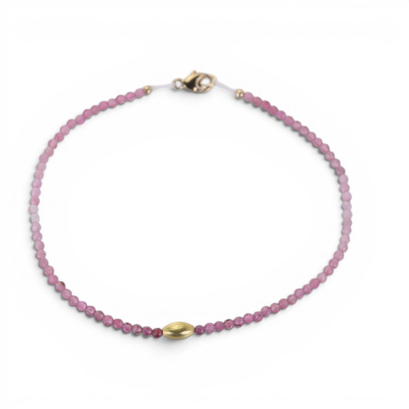 Margaret Solow Faceted Pink Tourmaline and 18k Bead Bracelet | Quadrum Gallery