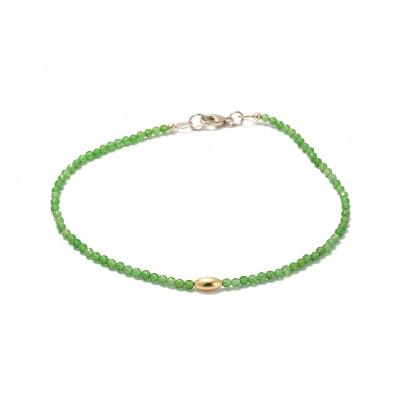 Margaret Solow Chrome Diopside and 18k Bead Bracelet | Quadrum Gallery