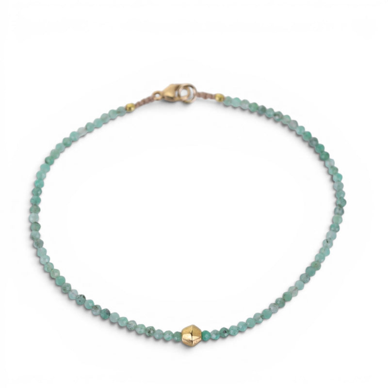 Margaret Solow Faceted Emerald and 18k Gold Bead Bracelet | Quadrum Gallery