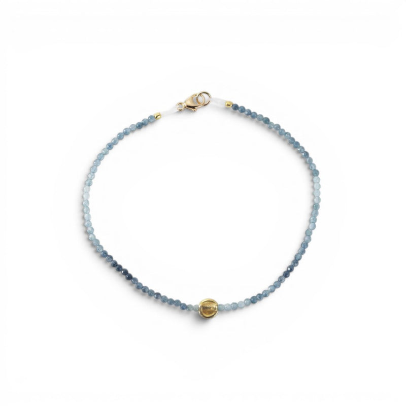 Margaret Solow Blue Tourmaline and 18k Beaded Bracelet | Quadrum Gallery