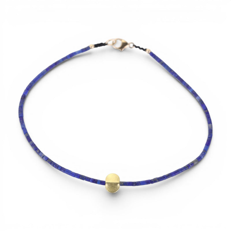 Margaret Solow Heishi Lapis and 18k Gold Bead Bracelet | Quadrum Gallery