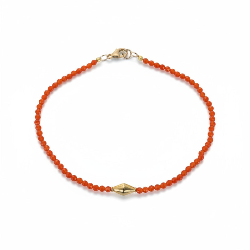Margaret Solow Faceted Carnelian and 18k Gold Bead Bracelet | Quadrum Gallery