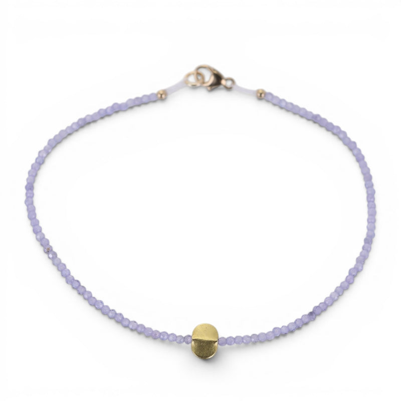 Margaret Solow Faceted Tanzanite and 18k Flat Bead Bracelet | Quadrum Gallery