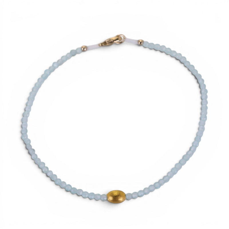 Margaret Solow Faceted Aquamarine and 18k Bead Bracelet | Quadrum Gallery