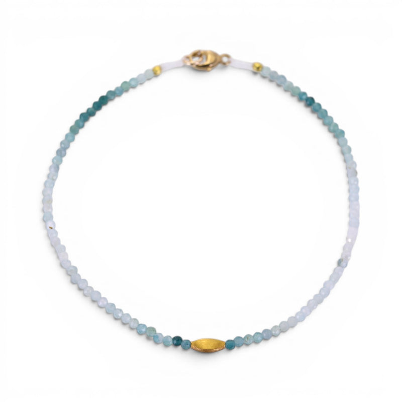 Margaret Solow Faceted Grandidierite Bracelet with 18k Bead | Quadrum Gallery