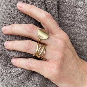 Nicole Landaw Waving Four Row Hewn Ring | Quadrum Gallery