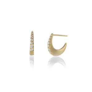 Nicole Landaw Small 14k Pave Diamond Curl Earrings | Quadrum Gallery