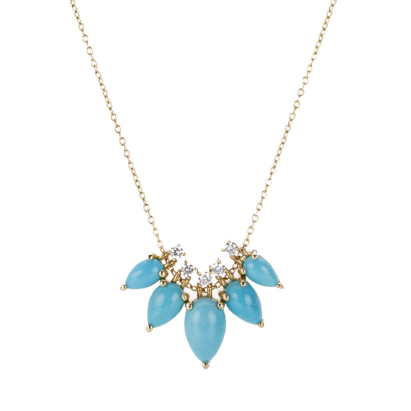 Nicole Landaw Turquoise and Diamond Story Necklace | Quadrum Gallery