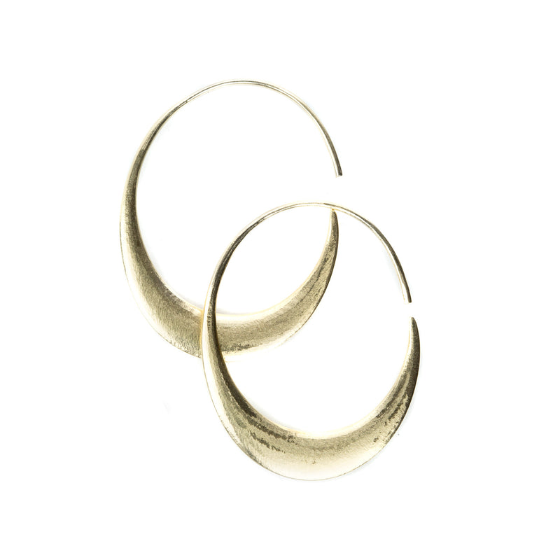 Nicole Landaw  Large Hewn Crescent Hoop Earrings  | Quadrum Gallery