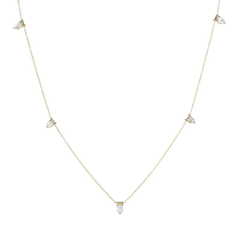 Nicole Landaw 14k Station Moonstone Necklace | Quadrum Gallery