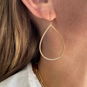 Nicole Landaw Large Diamond Dipped Teardrop Earrings | Quadrum Gallery