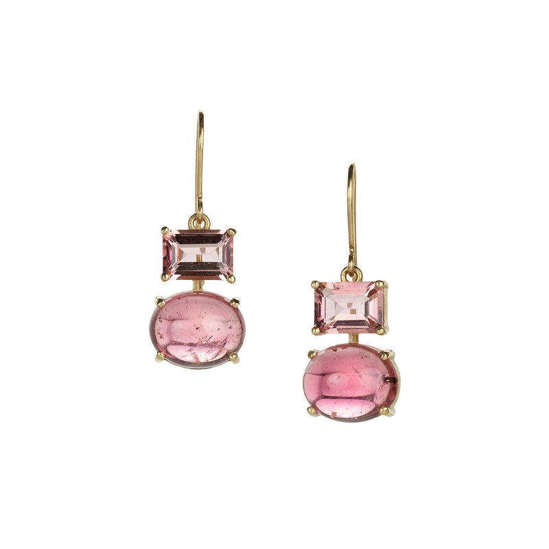 Nicole Landaw Double Pink Tourmaline Drop Earrings | Quadrum Gallery