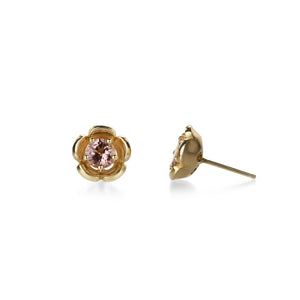 Nicole Landaw Encased Pink Tourmaline Flower Studs | Quadrum Gallery