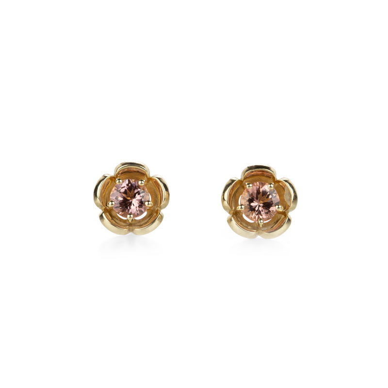 Nicole Landaw Encased Pink Tourmaline Flower Studs | Quadrum Gallery