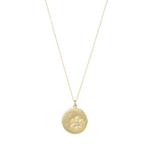 Nicole Landaw Vintage Stamp Impression Flower Pendant Necklace | Quadrum Gallery