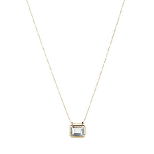 Nicole Landaw East West White Topaz Pendant Necklace | Quadrum Gallery