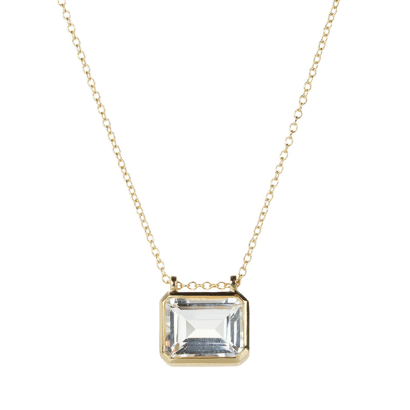 Nicole Landaw East West White Topaz Pendant Necklace | Quadrum Gallery