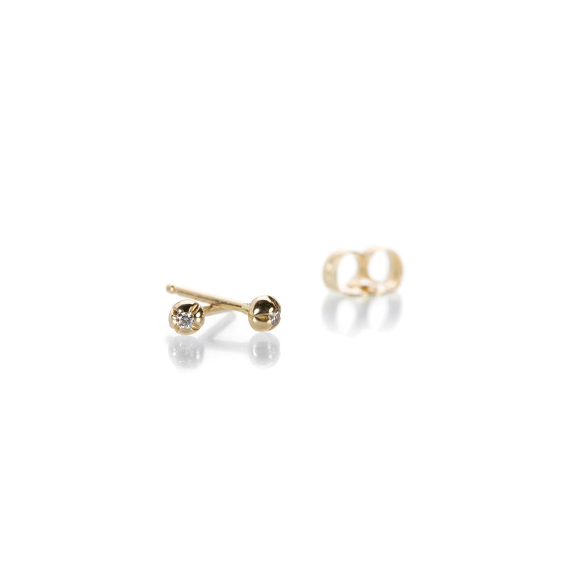 Nicole Landaw Small Blossom Studs with Diamond Center | Quadrum Gallery