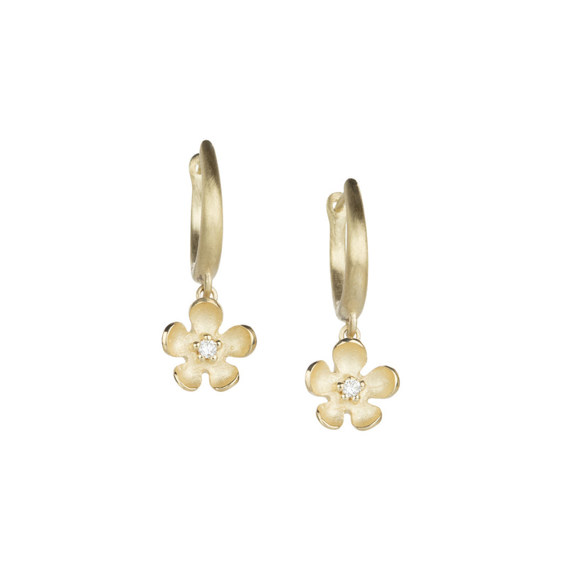 Nicole Landaw Hoops with Flower Drops | Quadrum Gallery