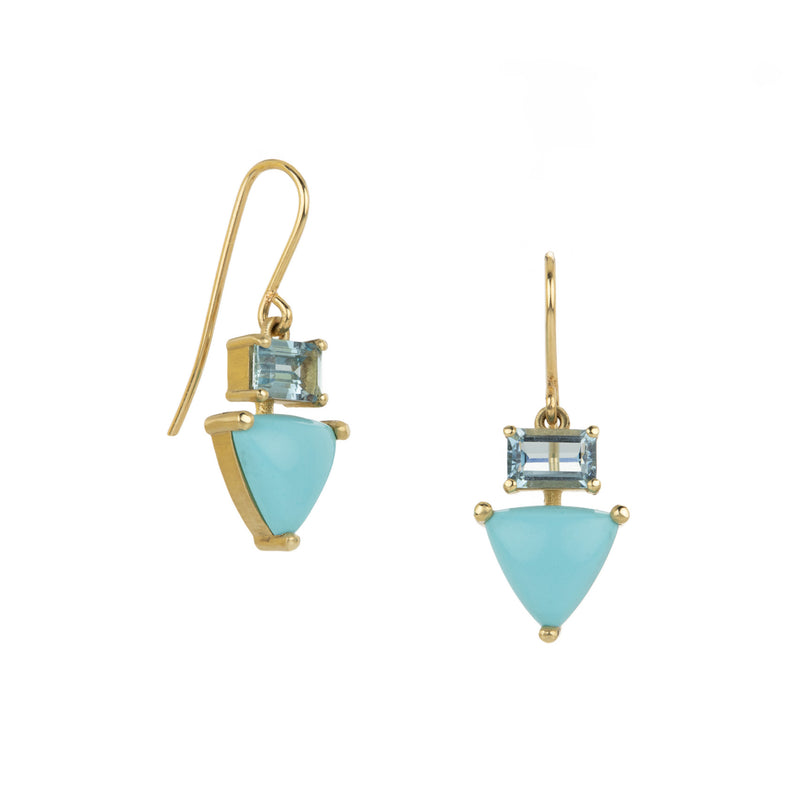 Nicole Landaw 14k Turquoise and Aquamarine Drop Earrings | Quadrum Gallery