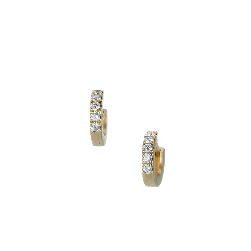 Nicole Landaw Small Diamond Huggie Hoops | Quadrum Gallery