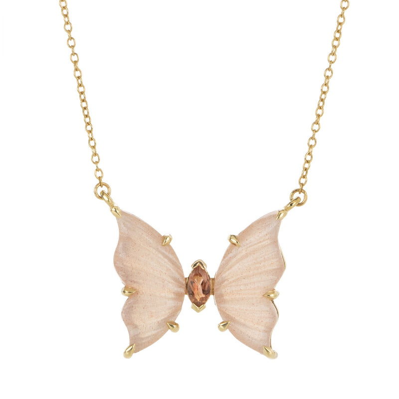 Nicole Landaw Moonstone & Tourmaline Butterfly Pendant Necklace | Quadrum Gallery