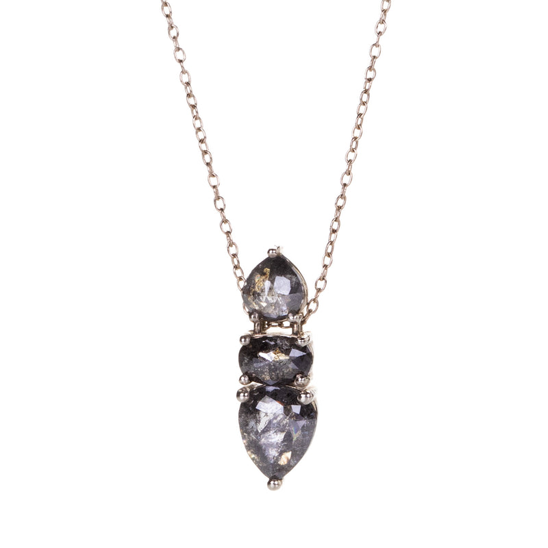 Nicole Landaw Salt and Pepper Diamond Trio Pendant Necklace | Quadrum Gallery