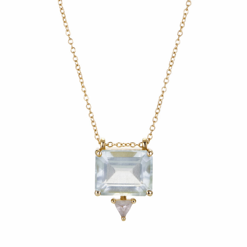 Nicole Landaw Green Beryl & Diamond Pendant Necklace | Quadrum Gallery